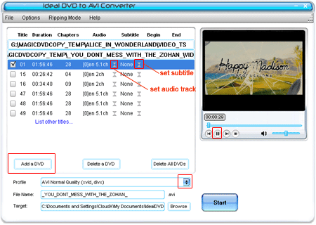 How to rip batch DVDs to avi?