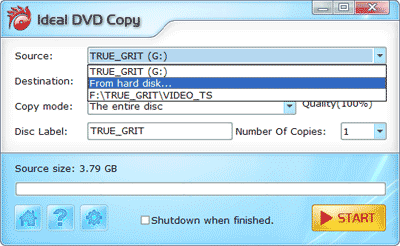 choose DVD files from computer hard drive