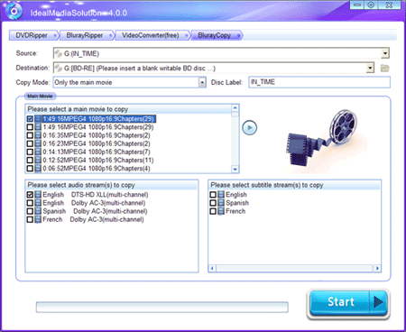 Ideal Solution to rip your dvd, blu-ray and common video files to mkv, avi,  mp4 and wmv format