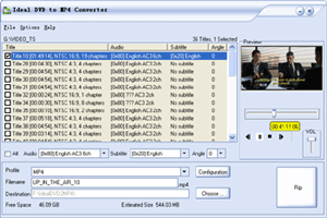 Click to view Ideal DVD to MP4 Converter 1.0.1 screenshot