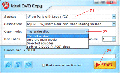 How to copy dvd to dvd by Ideal DVD Copy if you only have one DVD burner